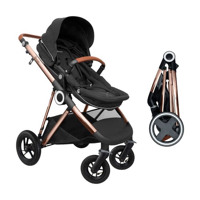 Babygo - carucior 3 in 1 air halime black – cadru gold bbbbgo-76141