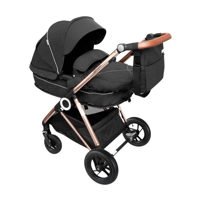 Babygo - carucior 3 in 1 air halime black – cadru gold bbbbgo-76141
