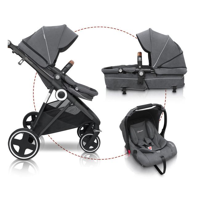 Babygo - carucior 3 in 1 halime  – cadru black bbbbgo-74122