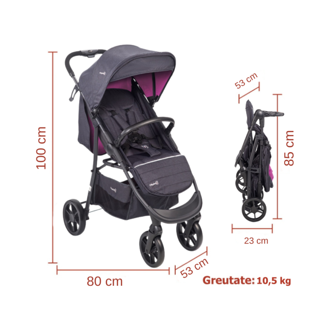 Babygo - carucior style 3 in 1 rosa bbbbgo-6324