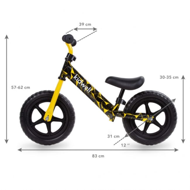 Bicicleta fara pedale kidwell rebel yellow edeedirobireb10a0