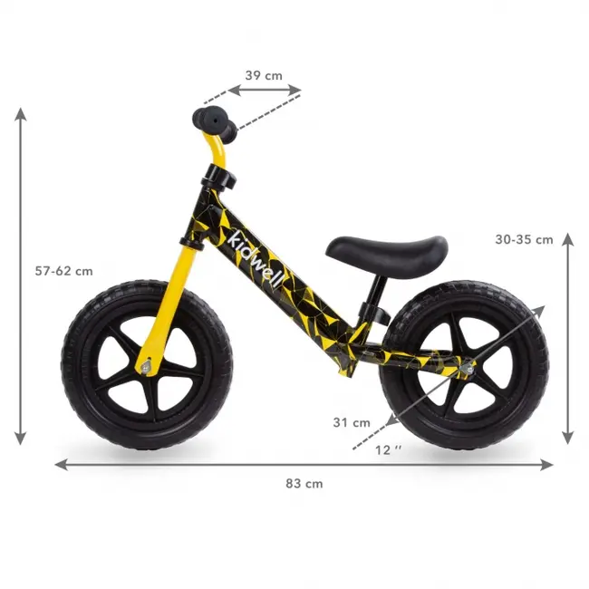 Bicicleta fara pedale kidwell rebel yellow edeedirobireb10a0