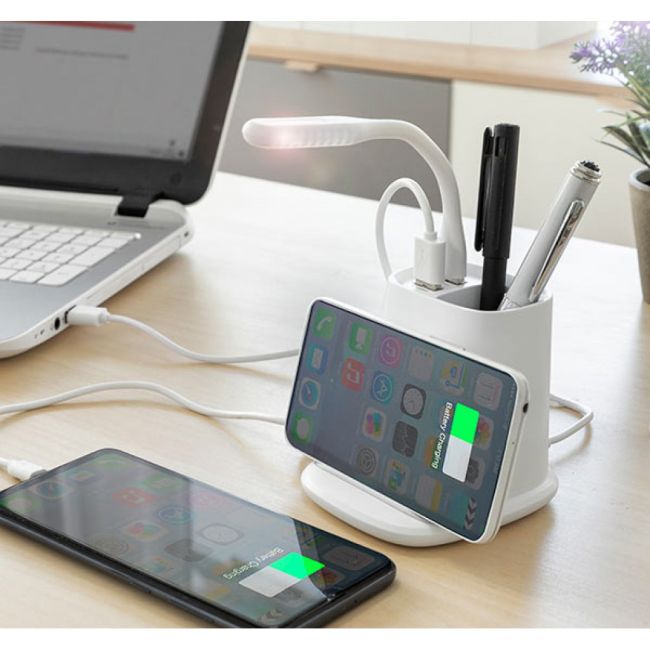 Incarcator wireless cu suport organizator si lampa led usb 5-in-1 JUBBG-V0103210