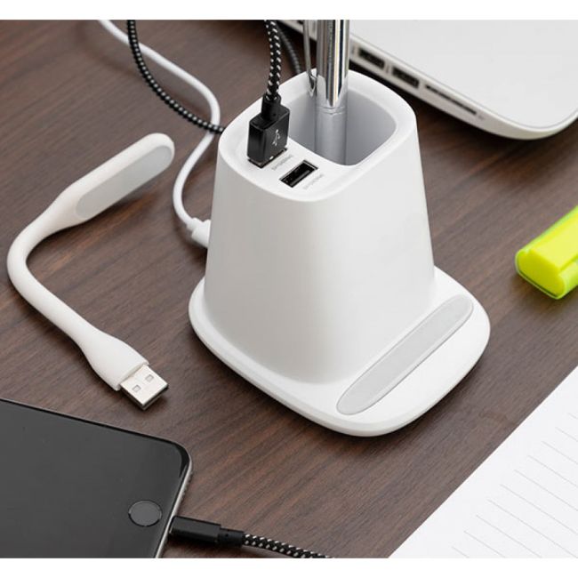 Incarcator wireless cu suport organizator si lampa led usb 5-in-1 JUBBG-V0103210