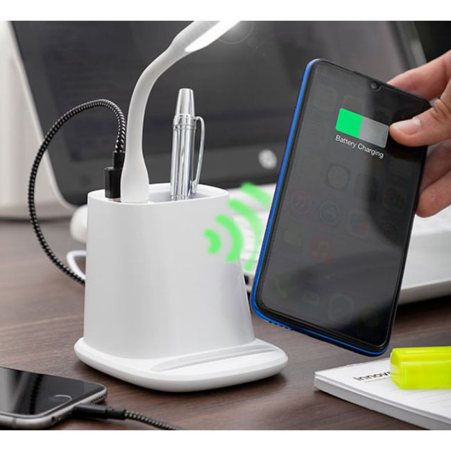 Incarcator wireless cu suport organizator si lampa led usb 5-in-1 JUBBG-V0103210