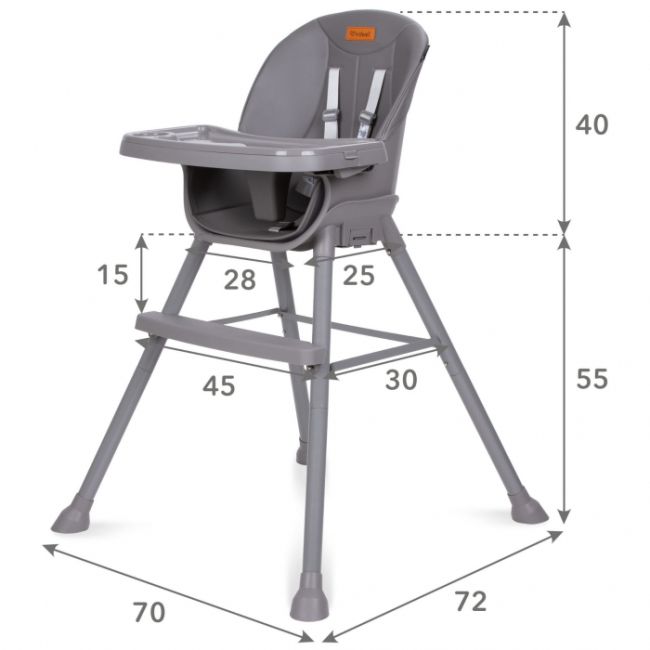 Scaun de masa 4 in 1 kidwell eatan gray edeedikrwyeat02a1