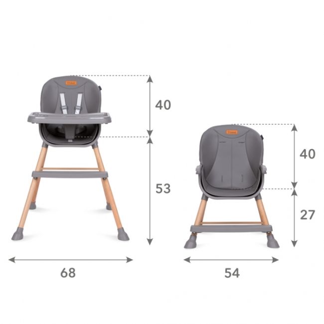 Scaun de masa 4 in 1 kidwell eatan wood gray edeedikrwyeat02a0