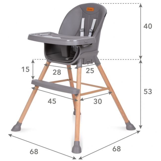 Scaun de masa 4 in 1 kidwell eatan wood gray edeedikrwyeat02a0