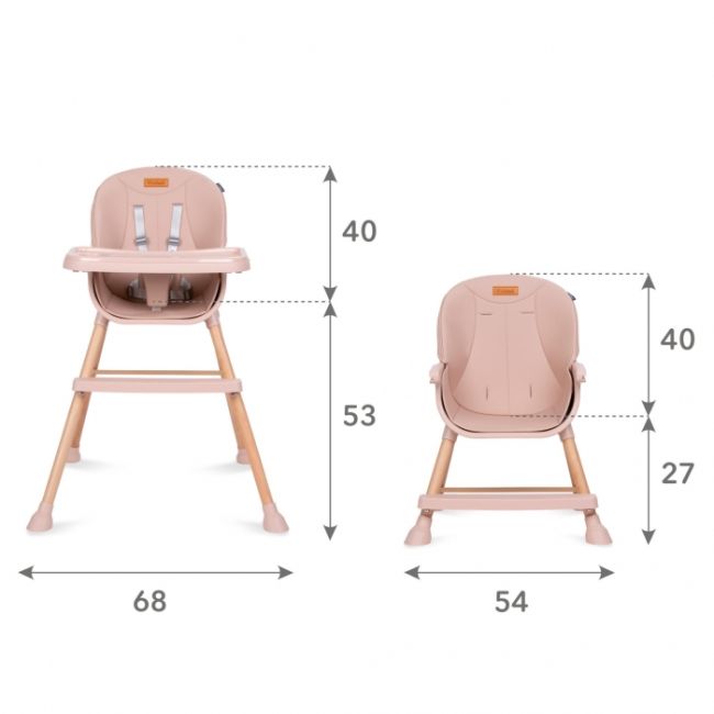 Scaun de masa 4 in 1 kidwell eatan wood pink edeedikrwyeat01a0