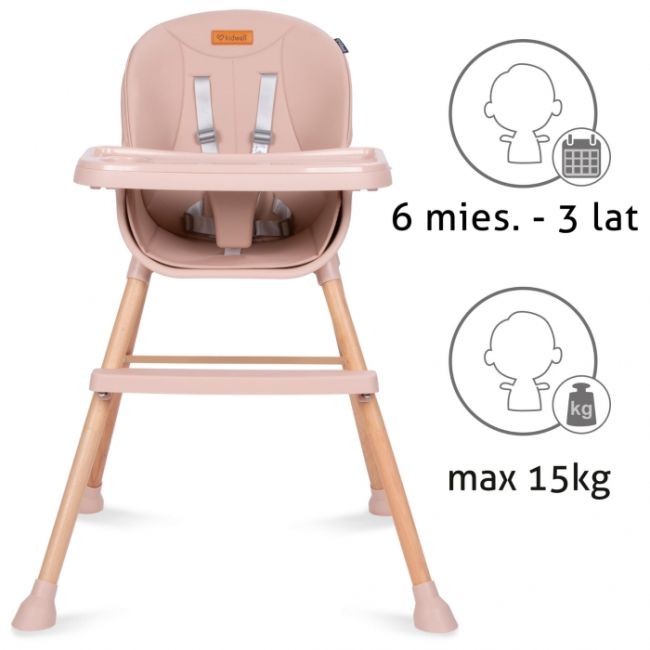 Scaun de masa 4 in 1 kidwell eatan wood pink edeedikrwyeat01a0