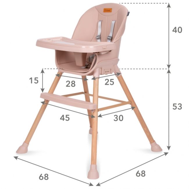 Scaun de masa 4 in 1 kidwell eatan wood pink edeedikrwyeat01a0