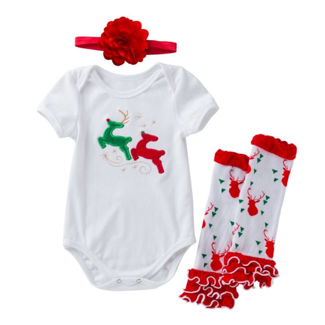 Costumas din 3 piese pentru bebelusi - Renii dragalasi MBMS68-Cr2