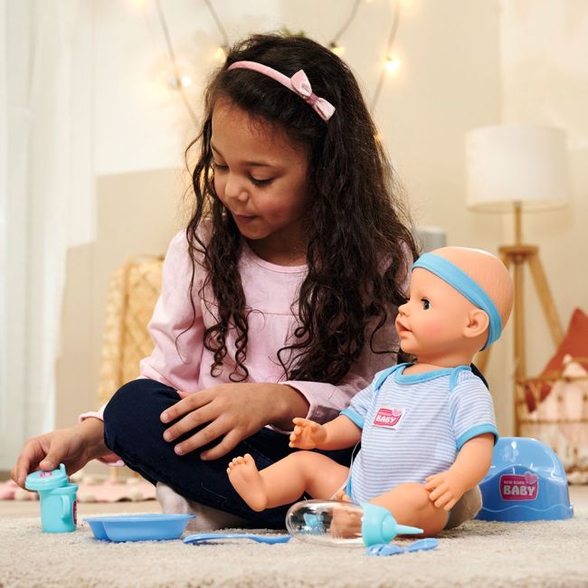 Papusa simba new born baby, baby doll 43 cm cu accesorii albastru hubs105030044