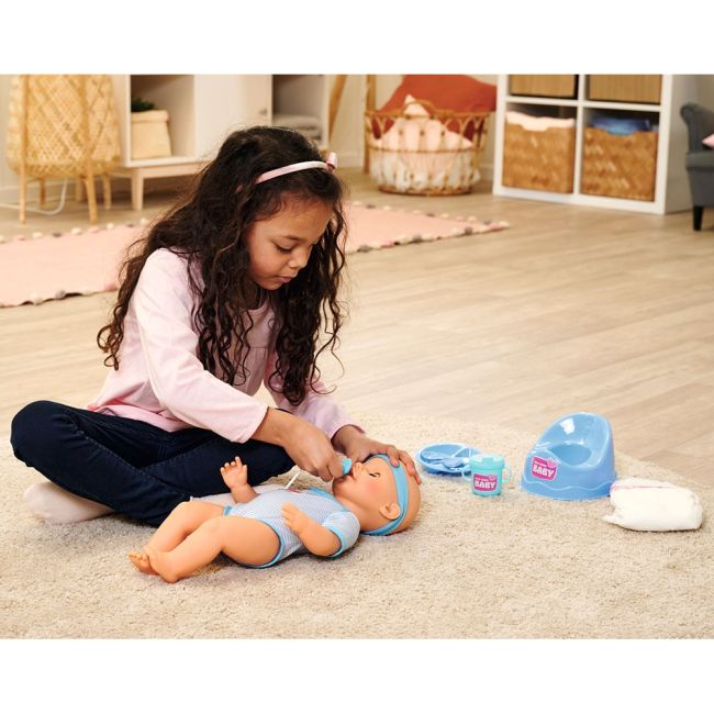 Papusa simba new born baby, baby doll 43 cm cu accesorii albastru hubs105030044