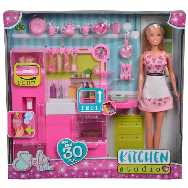 Papusa simba steffi love kitchen studio 29 cm cu bucatarie si accesorii hubs105733342