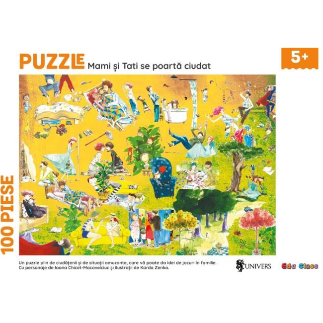 Puzzle - mami si tati se poarta ciudat (100 piese)