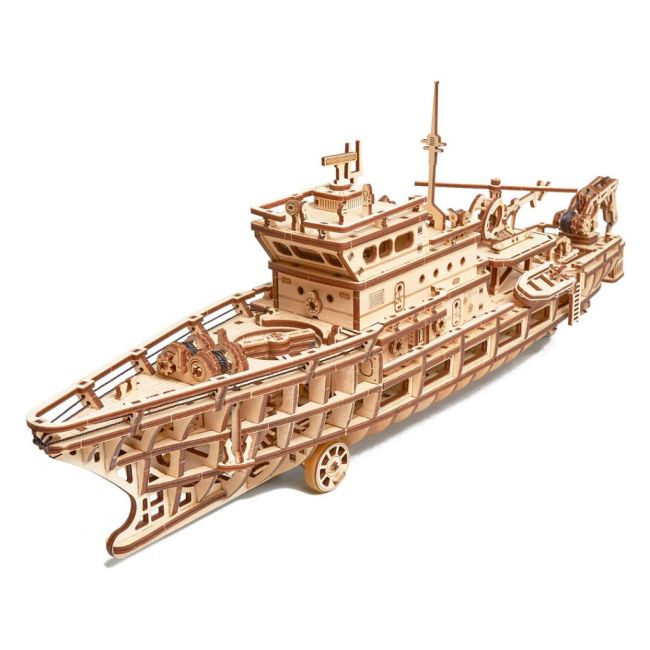 Puzzle 3D mecanic din lemn yacht JUBUD-00087