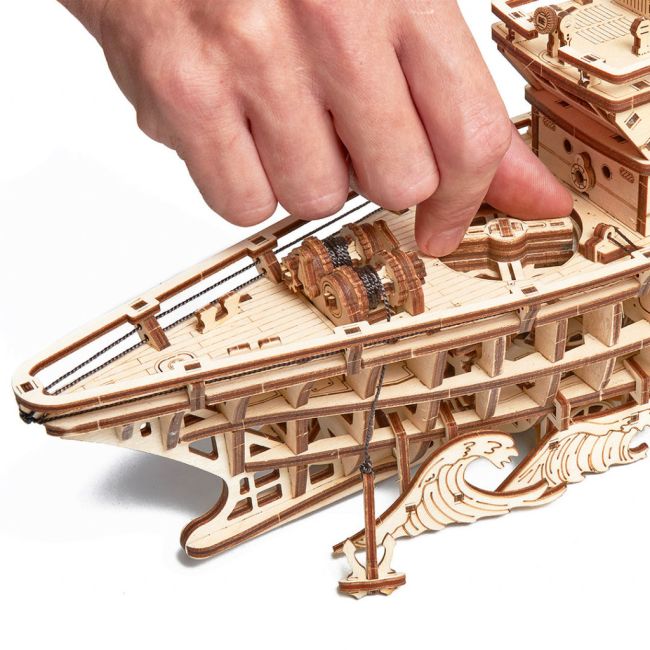 Puzzle 3D mecanic din lemn yacht JUBUD-00087