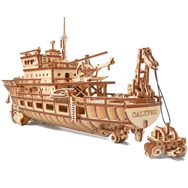 Puzzle 3D mecanic din lemn yacht JUBUD-00087