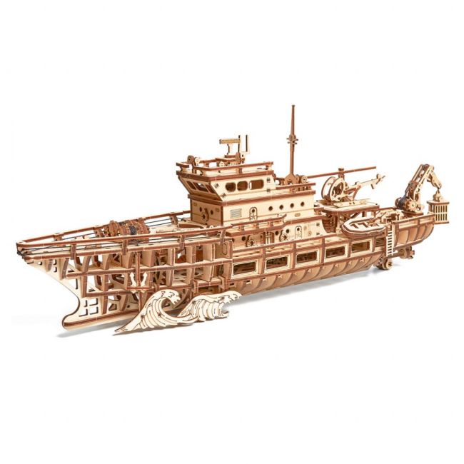 Puzzle 3D mecanic din lemn yacht JUBUD-00087