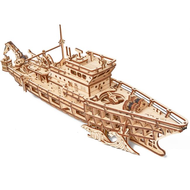 Puzzle 3D mecanic din lemn yacht JUBUD-00087