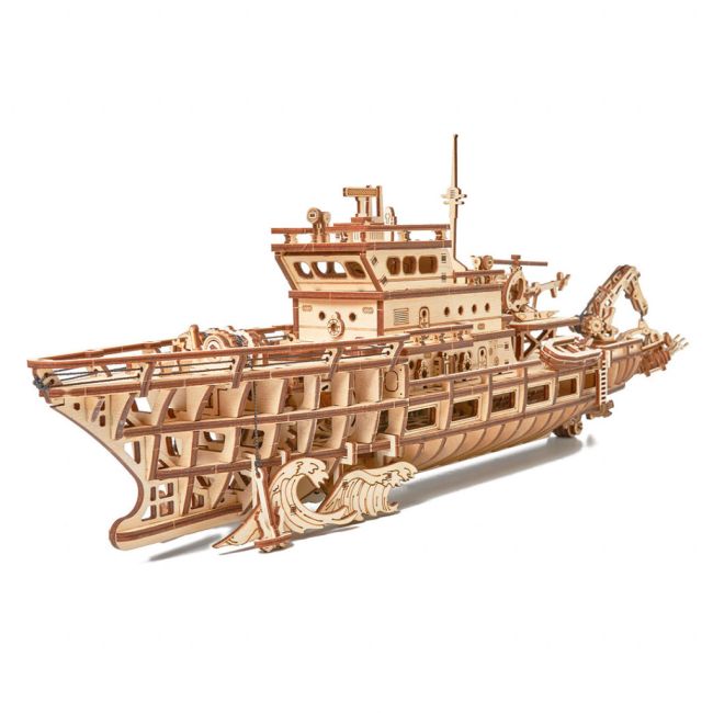 Puzzle 3D mecanic din lemn yacht JUBUD-00087
