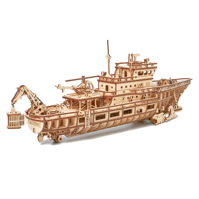 Puzzle 3D mecanic din lemn yacht JUBUD-00087