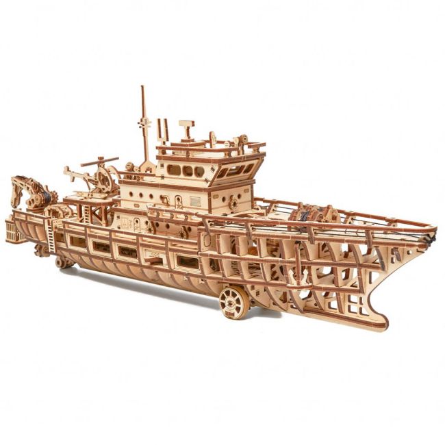 Puzzle 3D mecanic din lemn yacht JUBUD-00087