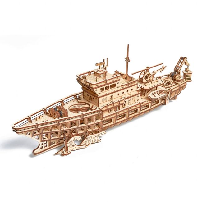 Puzzle 3D mecanic din lemn yacht JUBUD-00087