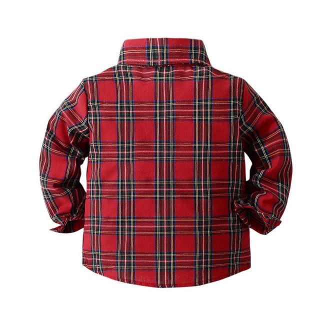 Costum elegant pentru baietei cu camasuta in carouri MBMS01-de4