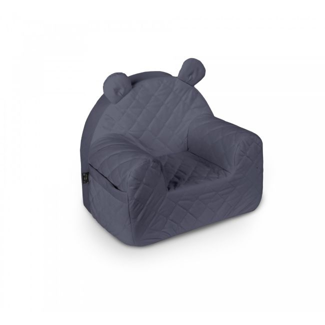 Fotoliu Pentru Copii Cu Spatar, Catifea Velvet Ursulet Teddy Nightshadow Blue Pjb70017