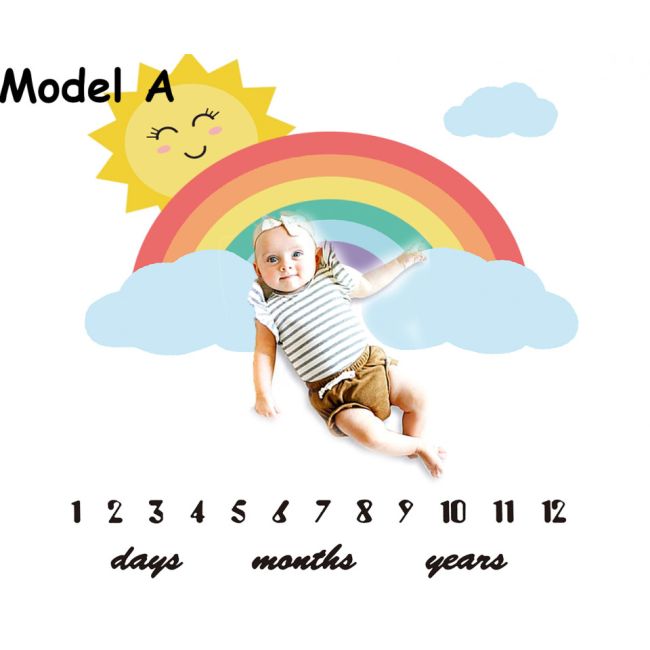 Paturica Milestone plusata pentru fotografii memorabile Curcubeu Model A JEM1ccb1