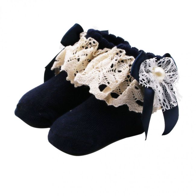 Ciorapei cu perluta (Culoare: Bleumarine) JEMcioperl2