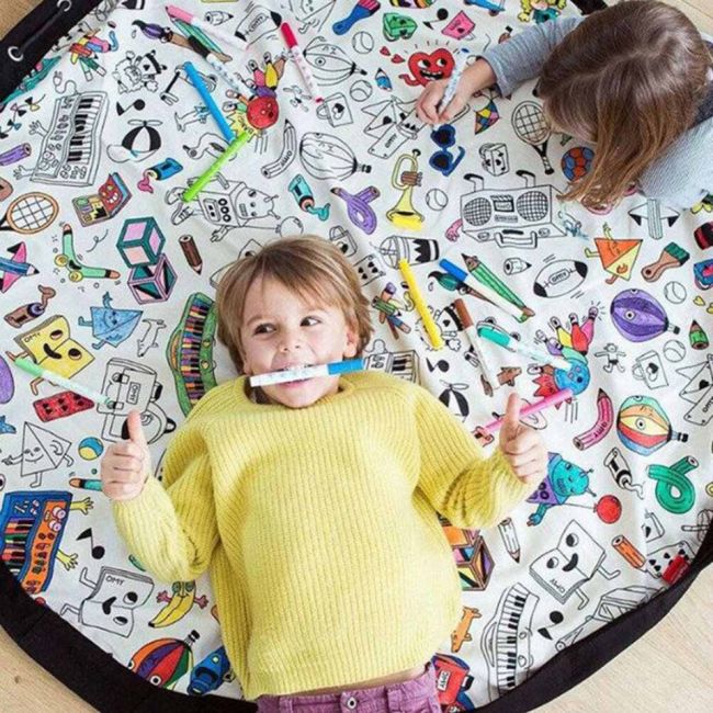 Covoras de joaca si saculet de jucarii 2 in 1 - Toys - Coloreaza-ma JEM2330a