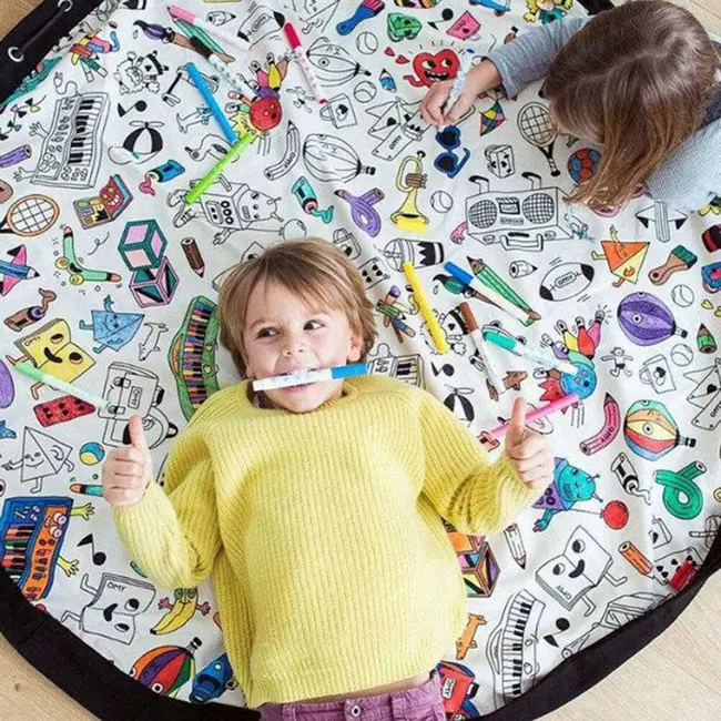 Covoras de joaca si saculet de jucarii 2 in 1 - Toys - Coloreaza-ma JEM2330a
