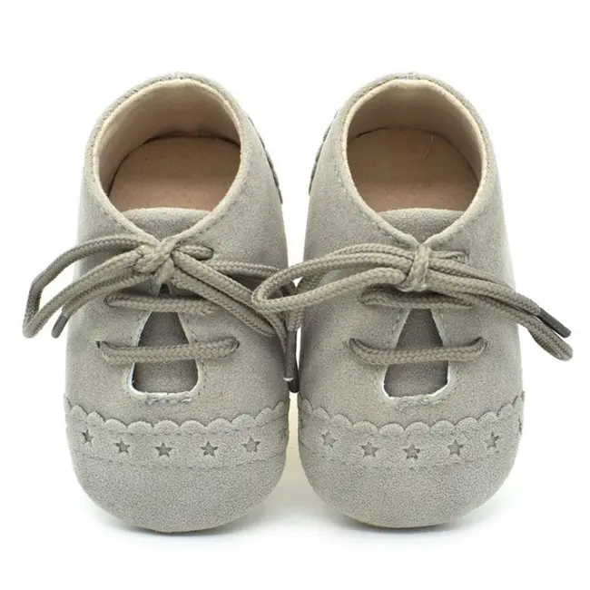 Pantofiori eleganti bebelusi (Marime: 6-12 Luni, Culoare: Gri inchis) JEMf55aba22
