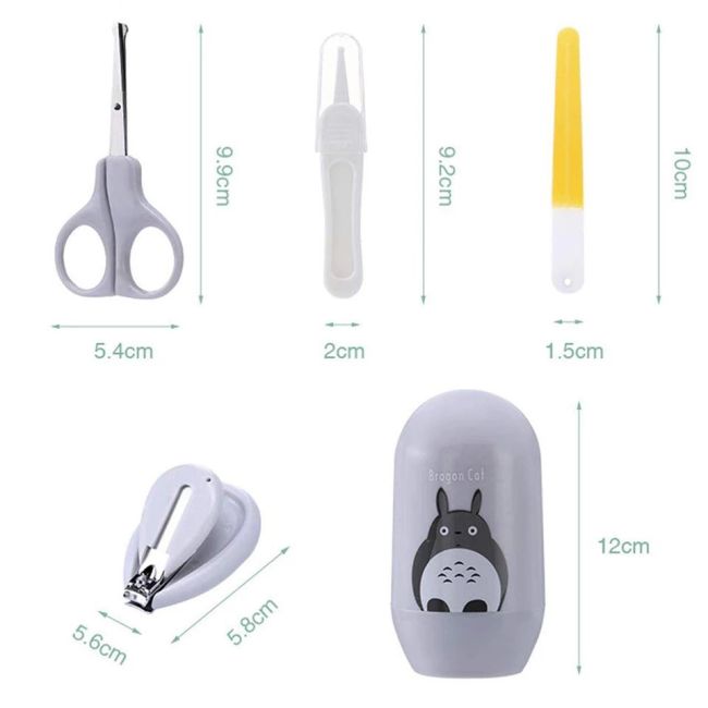 Set 4 piese pentru ingrijirea unghiilor bebelusului (Model: Maimuta Verde) JEMsetmani9