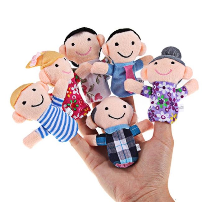 Set de 6 marionete pentru degete - familie JEMmarionet3