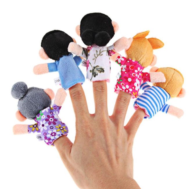 Set de 6 marionete pentru degete - familie JEMmarionet3