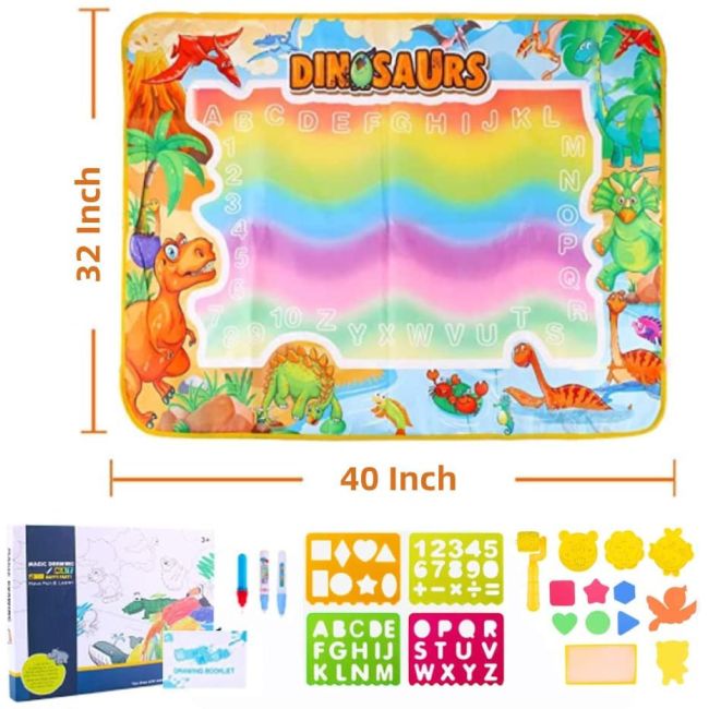 Covorasul Magic Drool Dino- 100x70cm - Jucarie educativa de colorat cu apa JEMcovormagic2