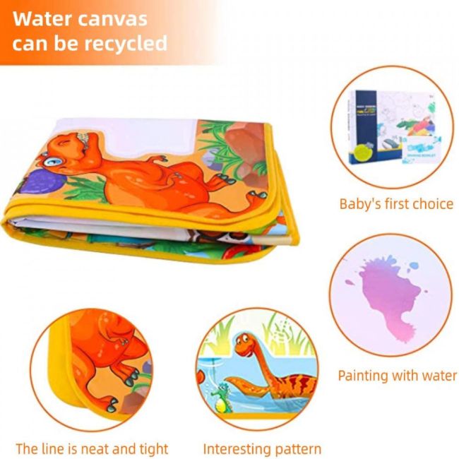 Covorasul Magic Drool Dino- 100x70cm - Jucarie educativa de colorat cu apa JEMcovormagic2