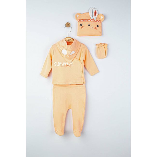 Setul 5 piese nou nascut Summer camp, Tongs baby (Culoare: Somon) JEMtgs_4191_2