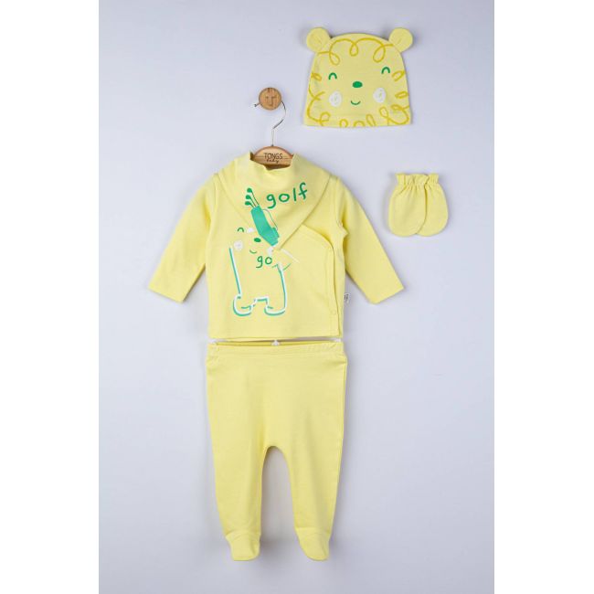 Setul 5 piese nou nascut Ursulet, Tongs baby (Culoare: Gri) JEMtgs_4131_1