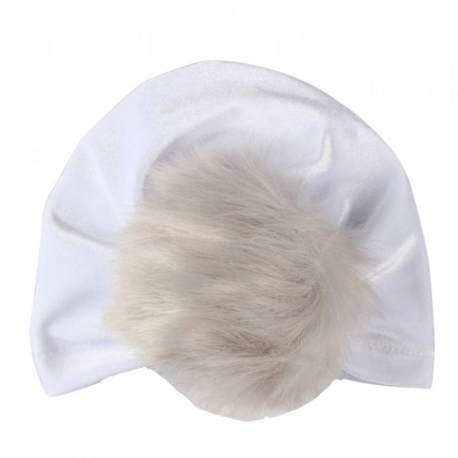 Turban bebelusi din catifea (Culoare: Alb) JEMdrl1068
