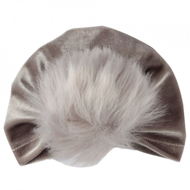 Turban bebelusi din catifea (Culoare: Gri) JEMdrl1066