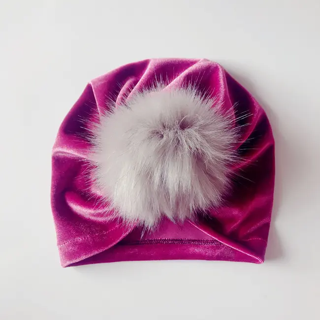 Turban bebelusi din catifea (Culoare: Roz) JEMdrl1067