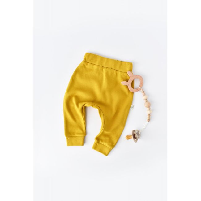 Pantaloni Bebe Unisex din bumbac organic Galben (Marime: 9-12 luni) JEMBC-CSY5618-18