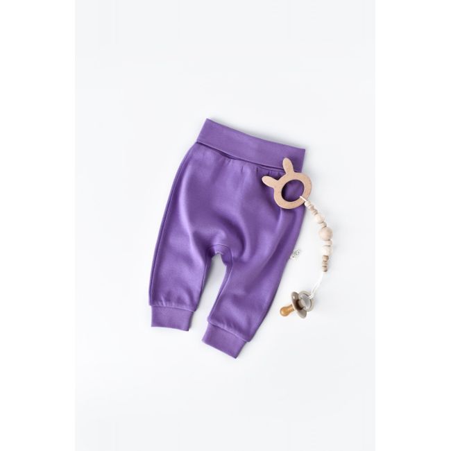 Pantaloni Bebe Unisex din bumbac organic Mov (Marime: 3-6 Luni) JEMBC-CSY5620-3