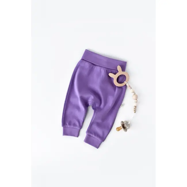 Pantaloni Bebe Unisex din bumbac organic Mov (Marime: 6-9 luni) JEMBC-CSY5620-12