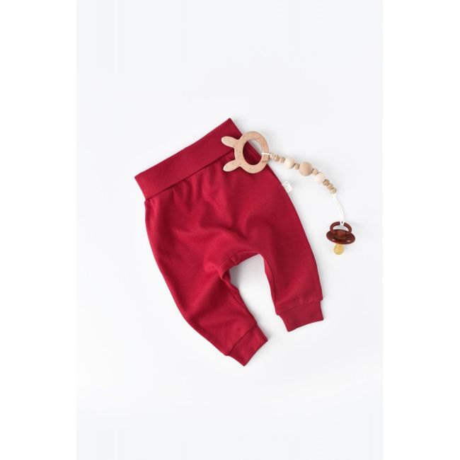 Pantaloni Bebe Unisex din bumbac organic Rosu (Marime: 6-9 luni) JEMBC-CSY5616-12